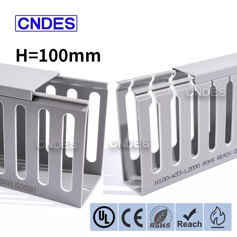 100 mm kõrgus avatud piluga PVC korpuse juhtmestiku kanal